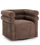 Asher Swivel Lounge Chair with Armrest - Dark Mocha Brown · Chenille