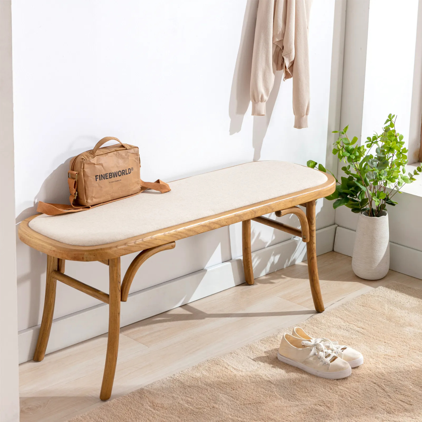 Round Wood Bench