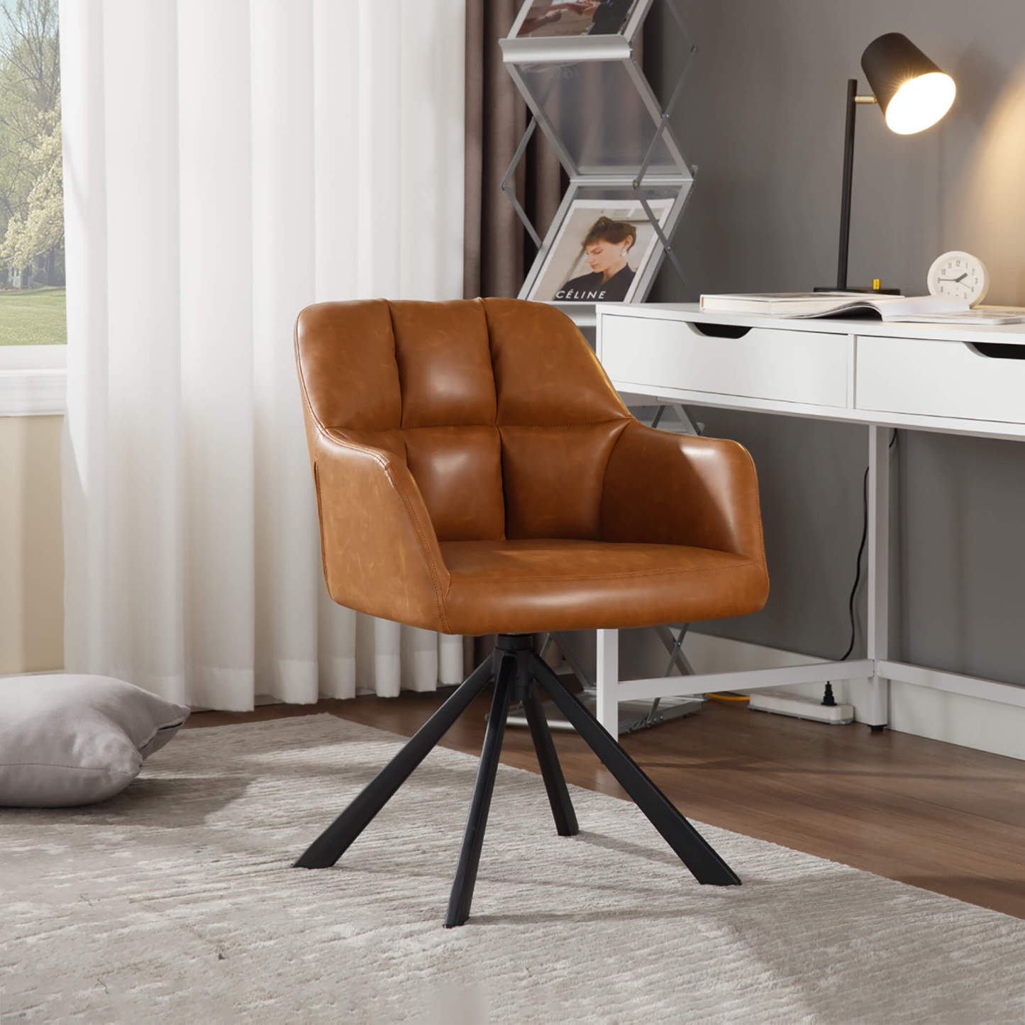 Kealey Swivel Office Chair Leather