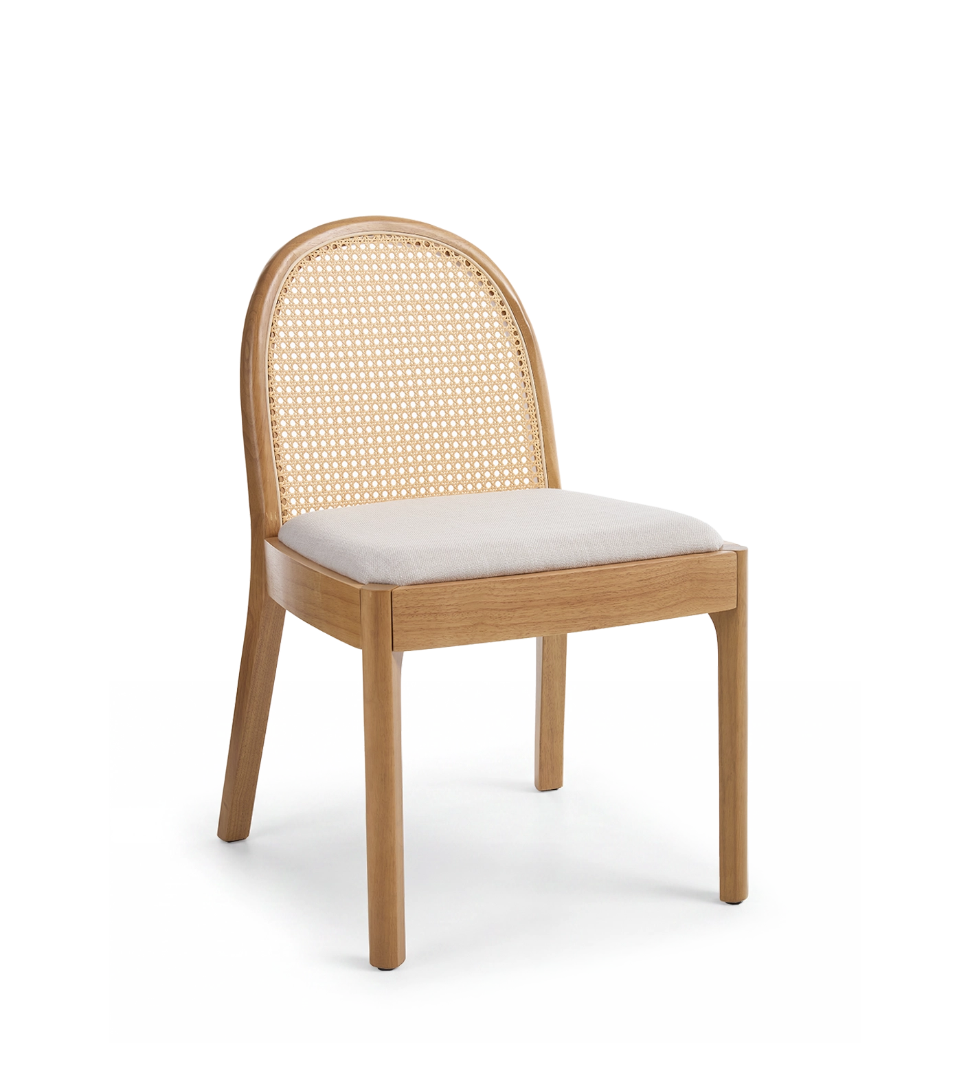 Salem Mid-Century Modern Round Rattan Dining Chairs (Set of 2)