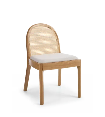 Salem Mid-Century Modern Round Rattan Dining Chairs (Set of 2)