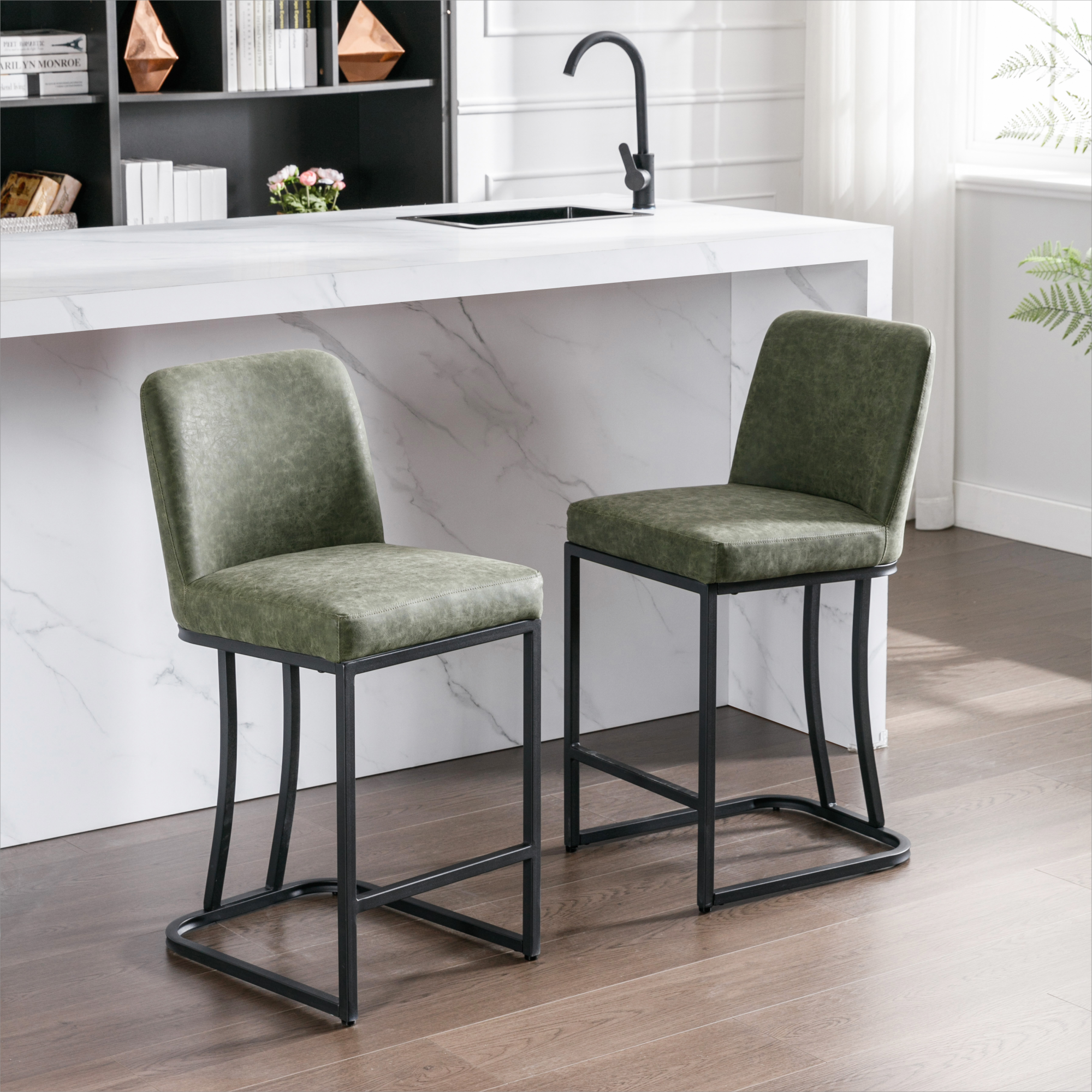 Square Counter & Bar Stools (Set of 2)