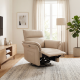 34.5" W Faux Leather Swivel Glider Power Recliner