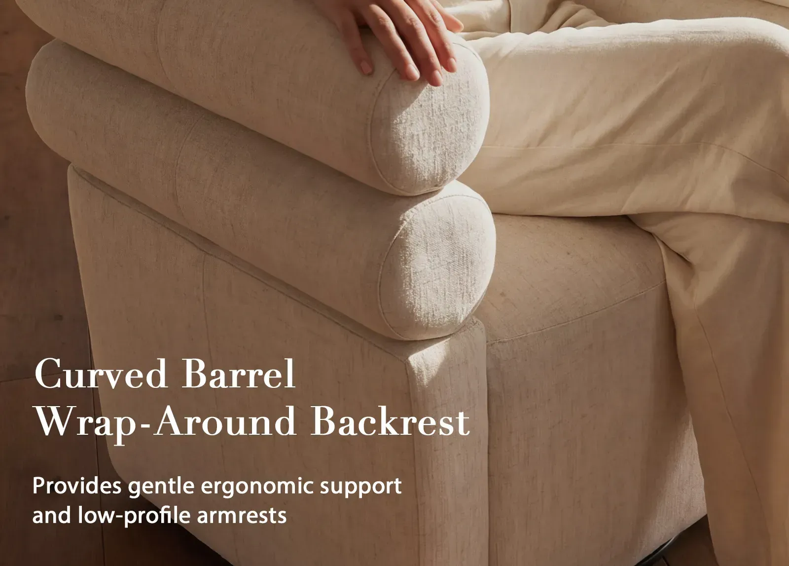 Plush seat and back cushions filled with soy-based polyfoam and fiber