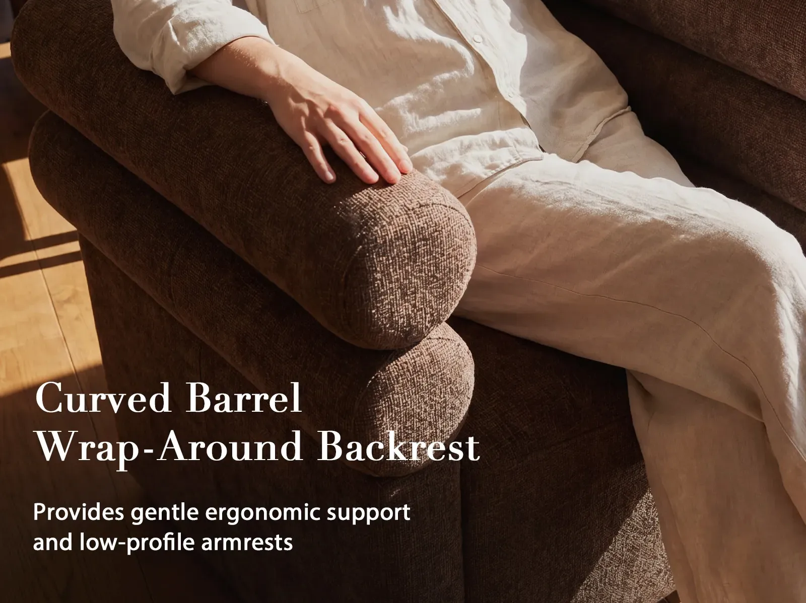 Plush seat and back cushions filled with soy-based polyfoam and fiber
