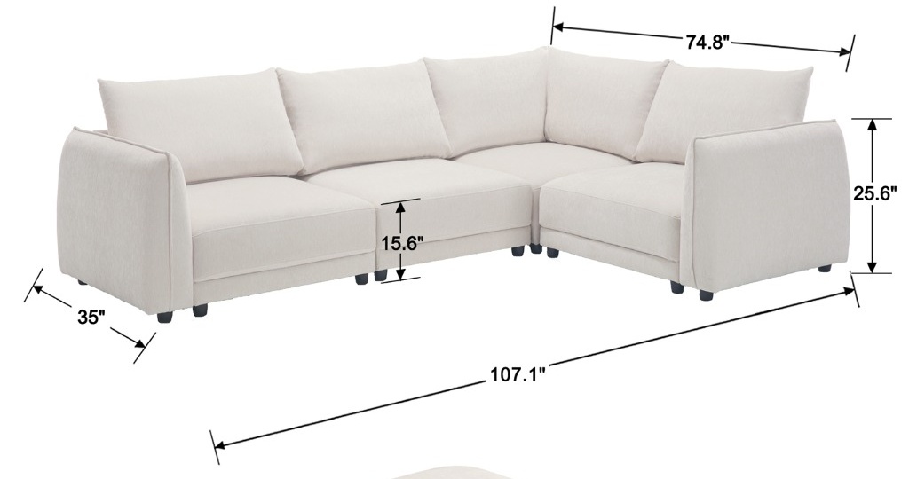 Corner Sectional Sofa Dimensions