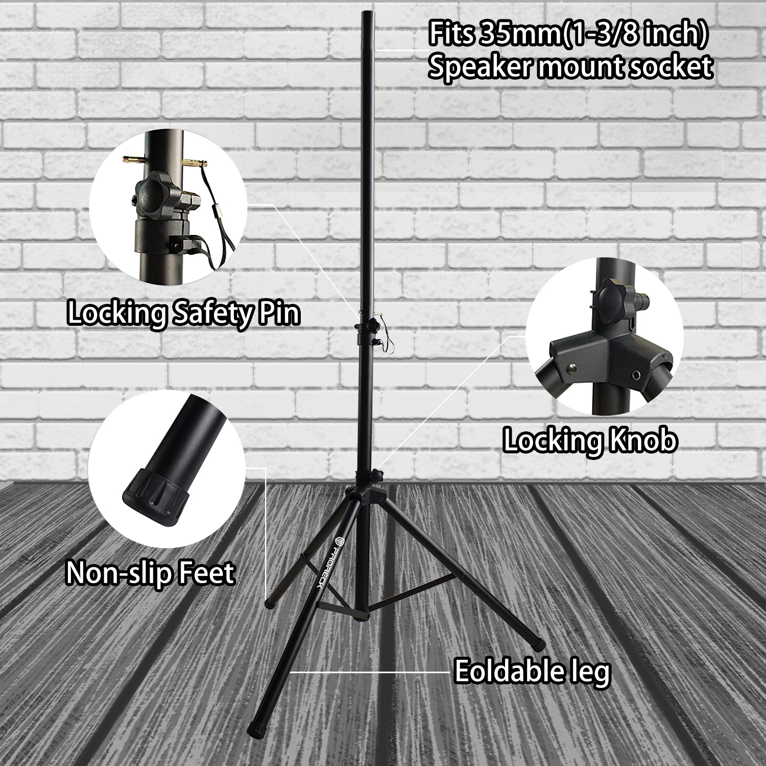 PRORECK Tripod Speaker Stands Pair for Dj/PA Speaker System