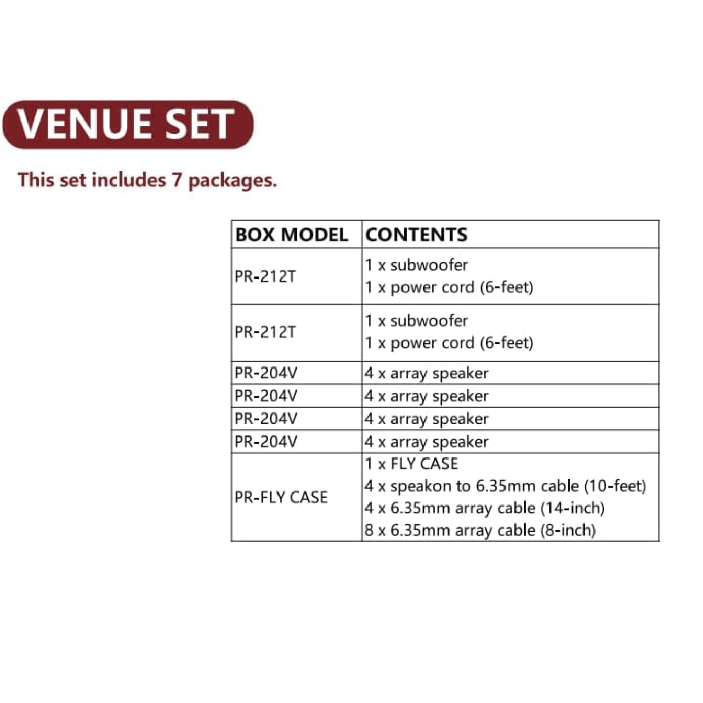 PRORECK PR-212TS | 7200W High Dual-12 Inch Suboofers | Large PA System Venue Set