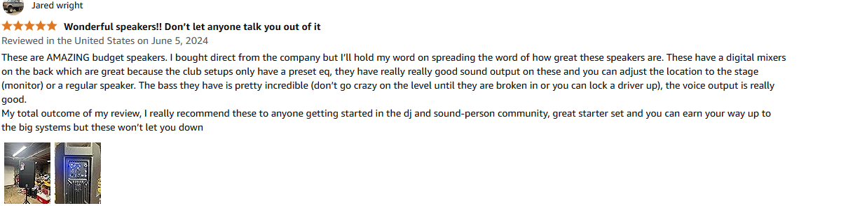 Beginner DJ using PRORECK SP15 portable PA system with digital mixer at event