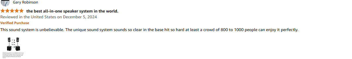 Proreck Club 8000 used at a concert for 800&ndash;1000 people, delivering precise bass and clear sound