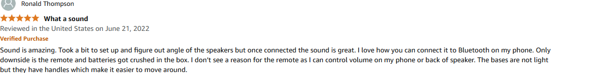 Proreck Club 8000 speaker system setup with Bluetooth streaming and adjustable angles