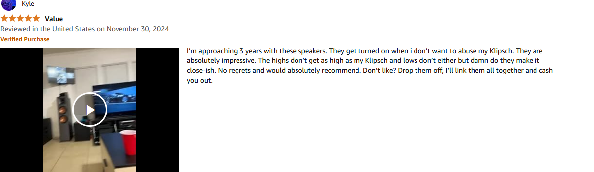 Proreck Club 8000 speaker system used for 3 years as an alternative to high-end Klipsch setup