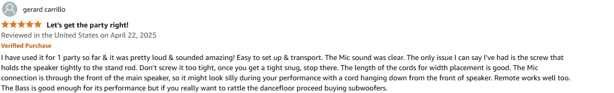 proreck party15 portable pa speaker with wireless mic and bluetooth