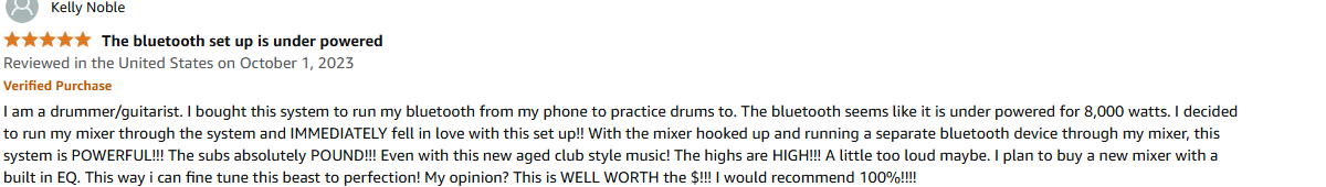 Musician connecting Proreck Club 8000 to mixer for enhanced control and audio impact