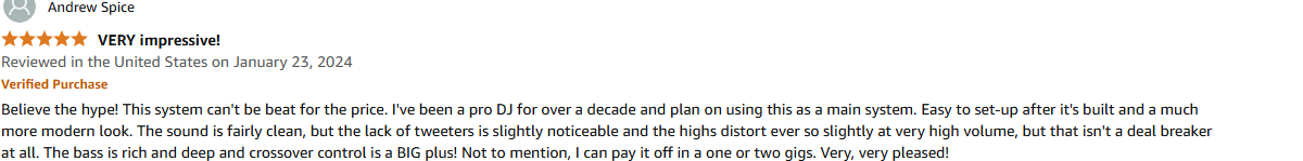 Pro DJ using ProReck system with deep bass and quick setup as a main gig rig