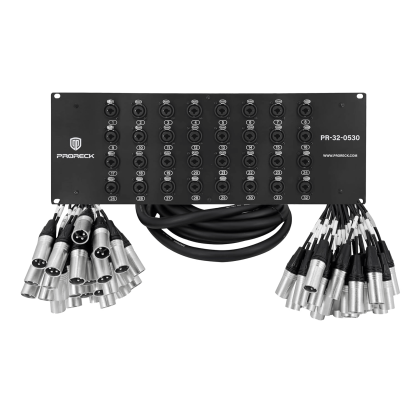 PRORECK PR-32-0530 | 32 Channel 5x30 Foot TRS XLR Combo Splitter Snake Cable