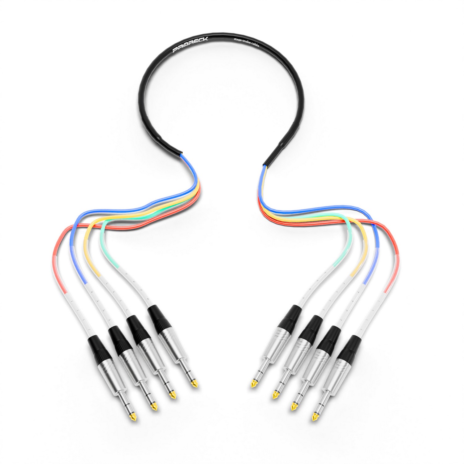 Close-up of 1/4 inch TRS Male Connectors – PRORECK Audio Cable