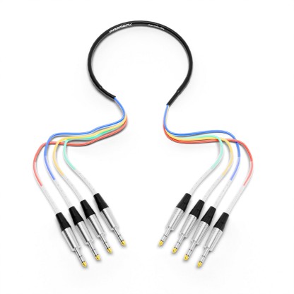 Close-up of 1/4 inch TRS Male Connectors – PRORECK Audio Cable