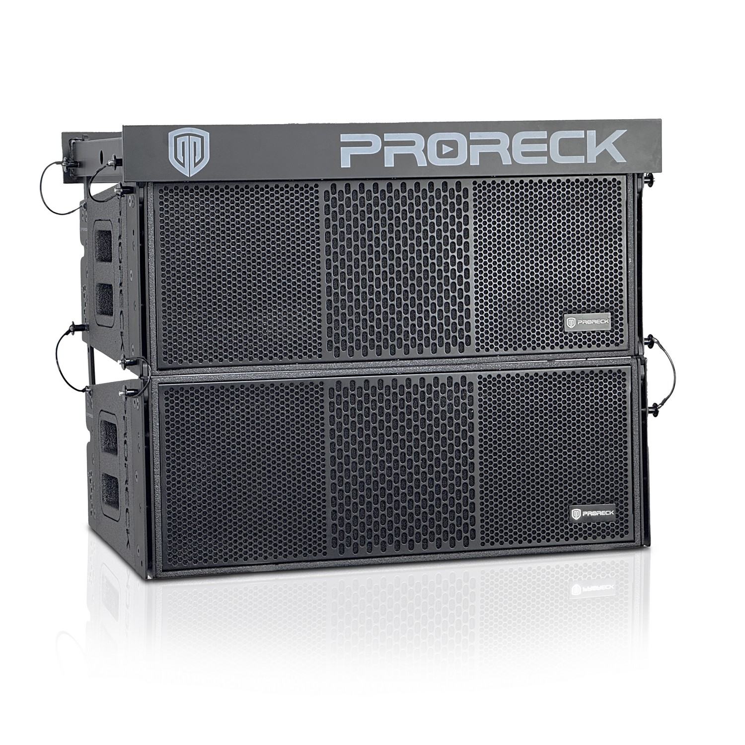 PRORECK PR-210BP-2F Powered  Dual10" Line Array Speakers - (One Pack includes 2 speakers and 1 fly bar)