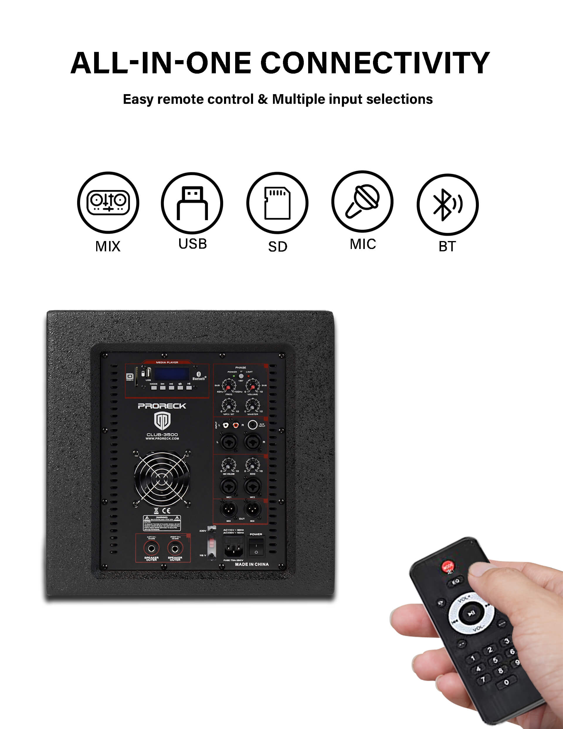 PRORECK-CLUB 3500 PA SYSTEM  INTRODUCE DETAILS-function control