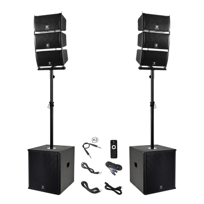 PRORECK Club 6001 | Dual-15 Inch Subwoofer PA System 3300W | Enchanced Club 6000 - 6 line array speakers