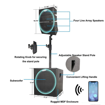 4000W P.M.P.O. PRORECK CLUB-3000 Dual 12" PA SYSTEM | Indoor & Outdoor