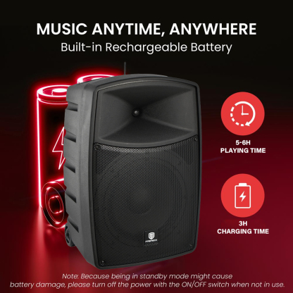 PRORECK Freedom 10 | 10'' Inch Party & Karaoke Speakers with Rechargeable Battery