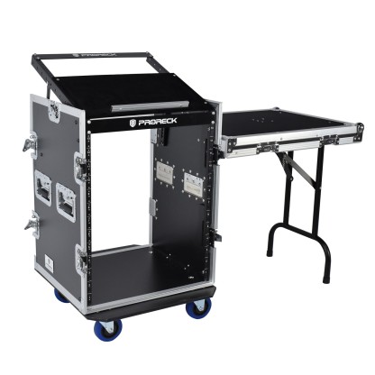 PRORECK PR-14UT DJ Rack Case with Fold-Out Table | 14U Rack
