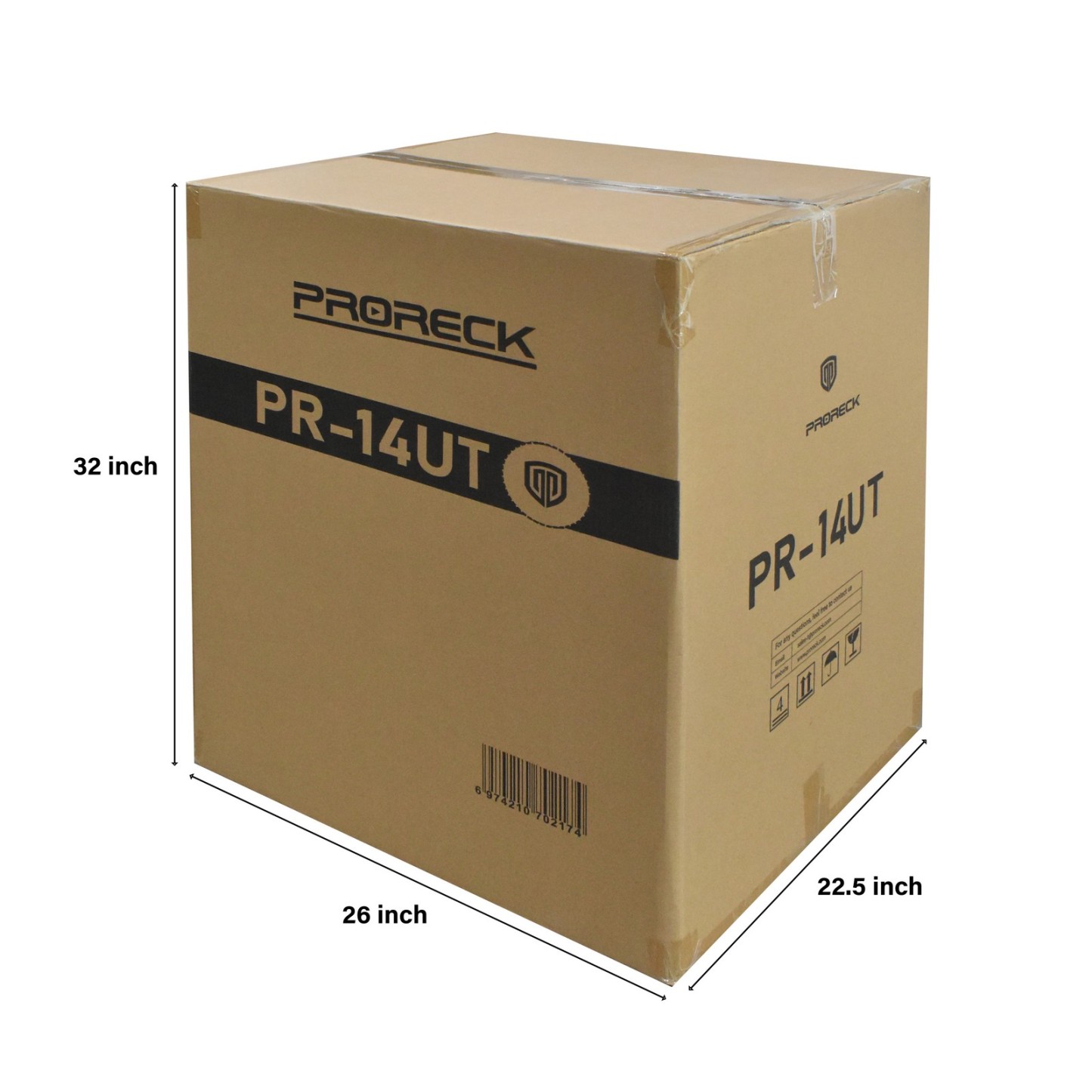 Shipping box of PRORECK PR-14UT rack case – durable packaging for professional DJ road gear
