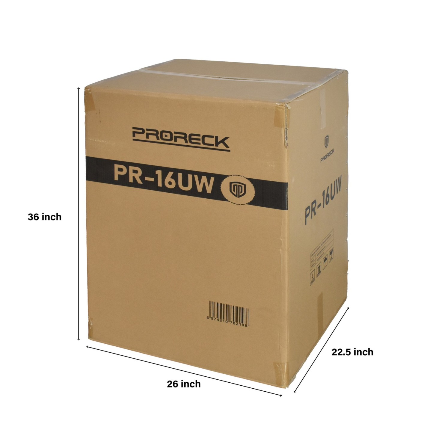Shipping box of PRORECK PR-16UW rack case – durable packaging for professional DJ road gear