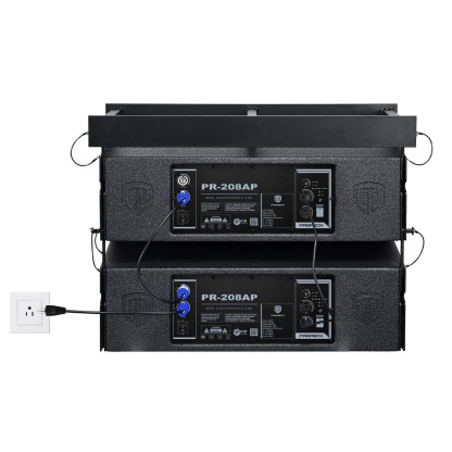 PRORECK PR-208AP-2F Dual 8" Powered Line Array Speaker System | 2000W Peak Power| with Fly Bar Hanging