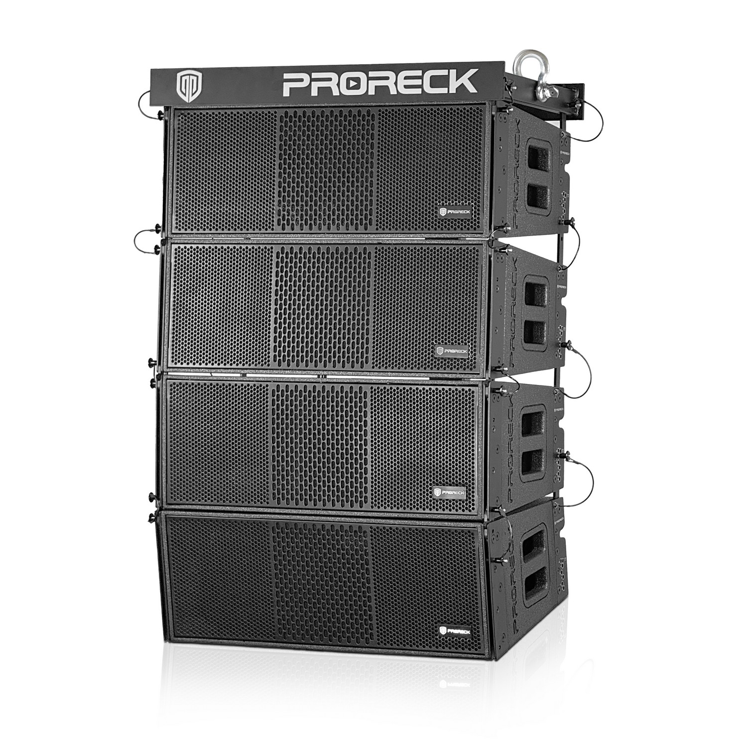 PRORECK PR-210BP Dual 10" Powered Line Array Speaker System | 5000W Peak Power|Set of 4 with Flying Hardware