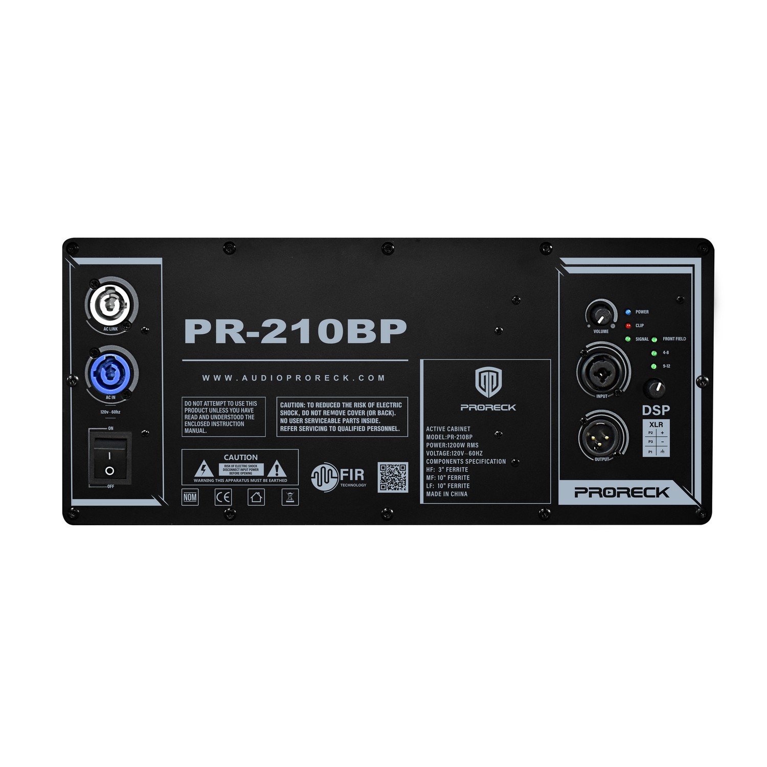 PRORECK PR-210BP-2F Powered  Dual10" Line Array Speakers - (One Pack includes 2 speakers and 1 fly bar)