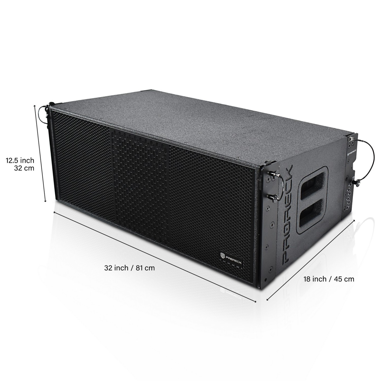 PRORECK PR-210BP-2F Powered  Dual10" Line Array Speakers - (One Pack includes 2 speakers and 1 fly bar)