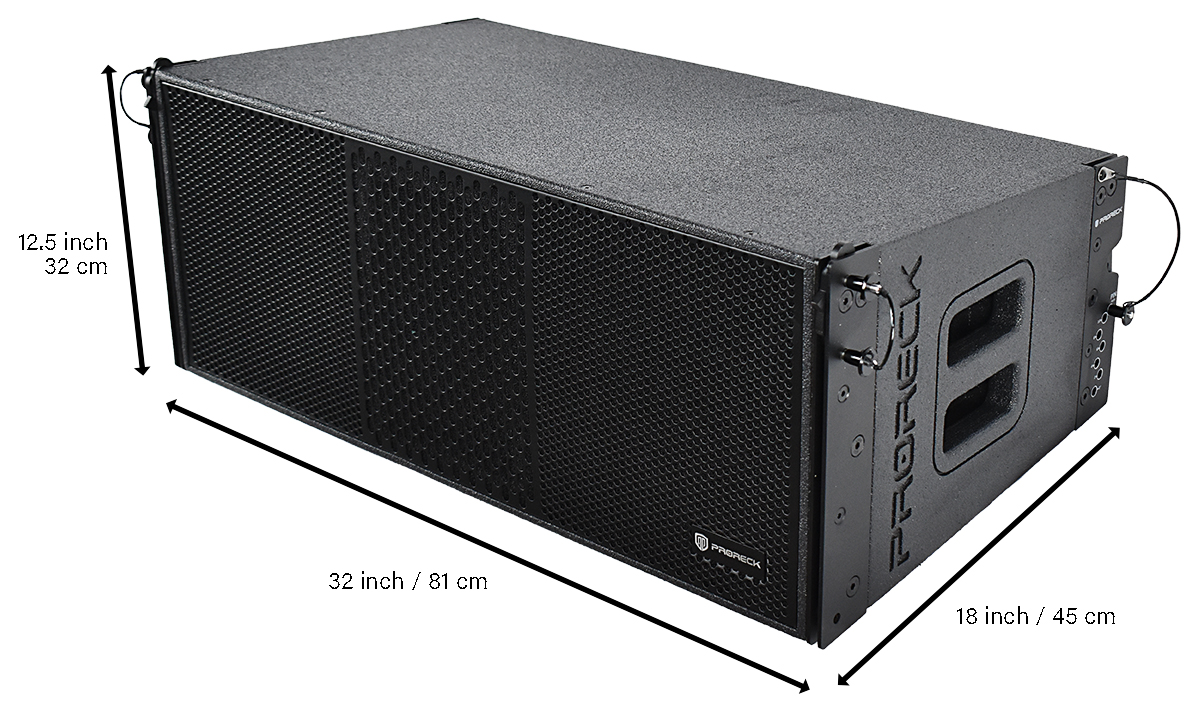 PRORECK PR-FLYCASE-208-LINE-ARRAY-SPEAKER-POWERED-DUAL-10INCH