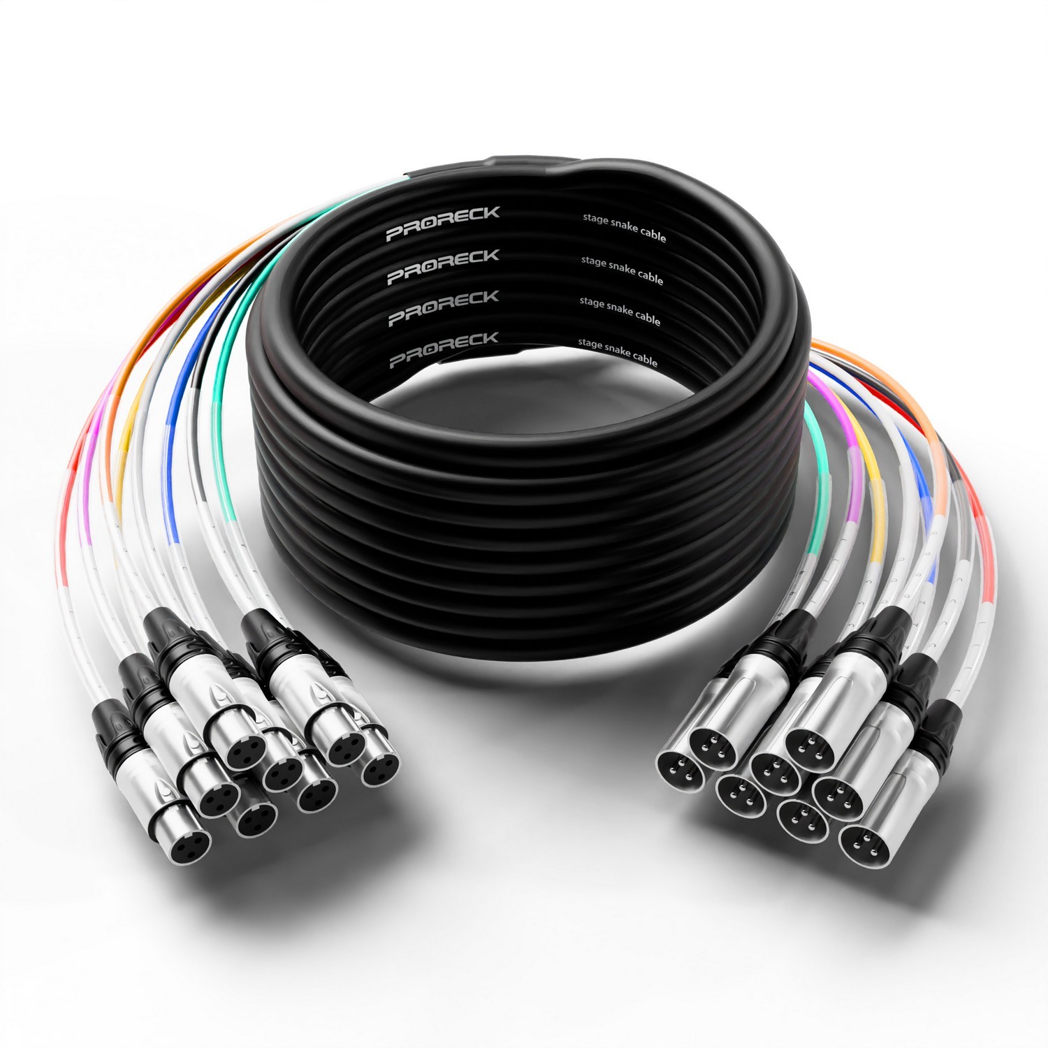 PRORECK PR-XLR/XLR-4*50 | XLR Male to XLR Female) Cable 50ft 4 Channel | Audio Cable