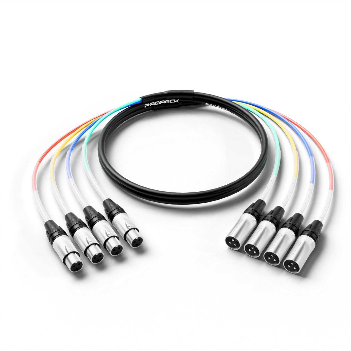 PRORECK PR-XLR/XLR-4*10 | XLR Male to XLR Female) Cable 10ft 4 Channel | Audio Cable