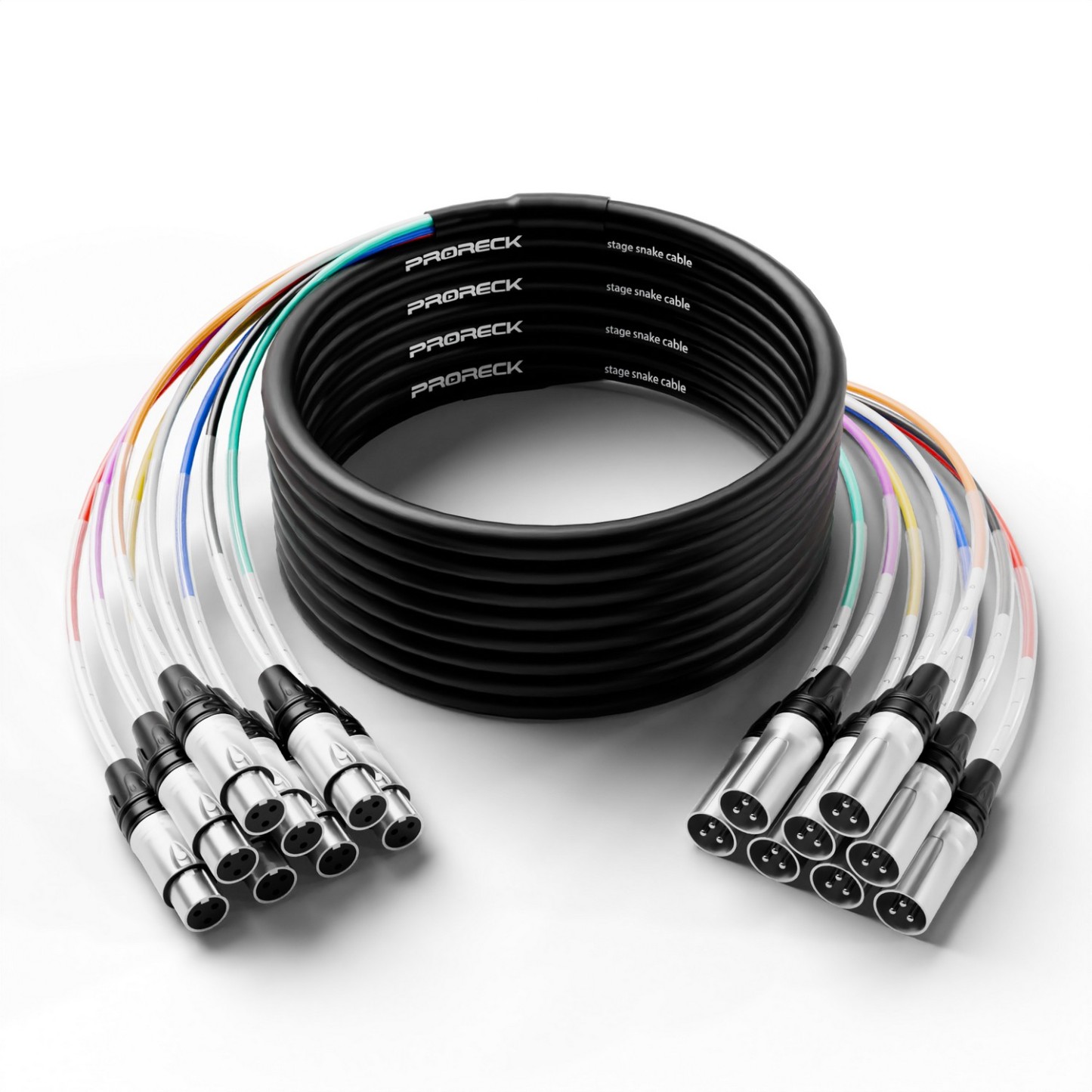 PRORECK PR-XLR/XLR-4*25 | XLR Male to XLR Female) Cable 25ft 4 Channel | Audio Cable