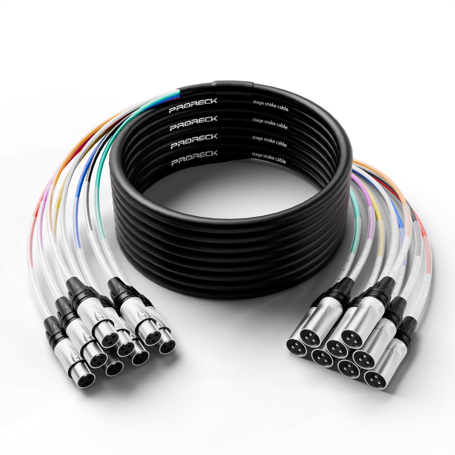 PRORECK PR-XLR/XLR-4*25 | XLR Male to XLR Female) Cable 25ft 4 Channel | Audio Cable