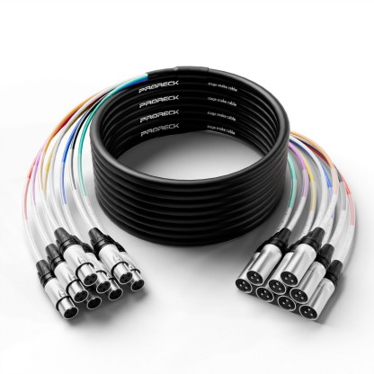 PRORECK PR-XLR/XLR-4*25 | XLR Male to XLR Female) Cable 25ft 4 Channel | Audio Cable
