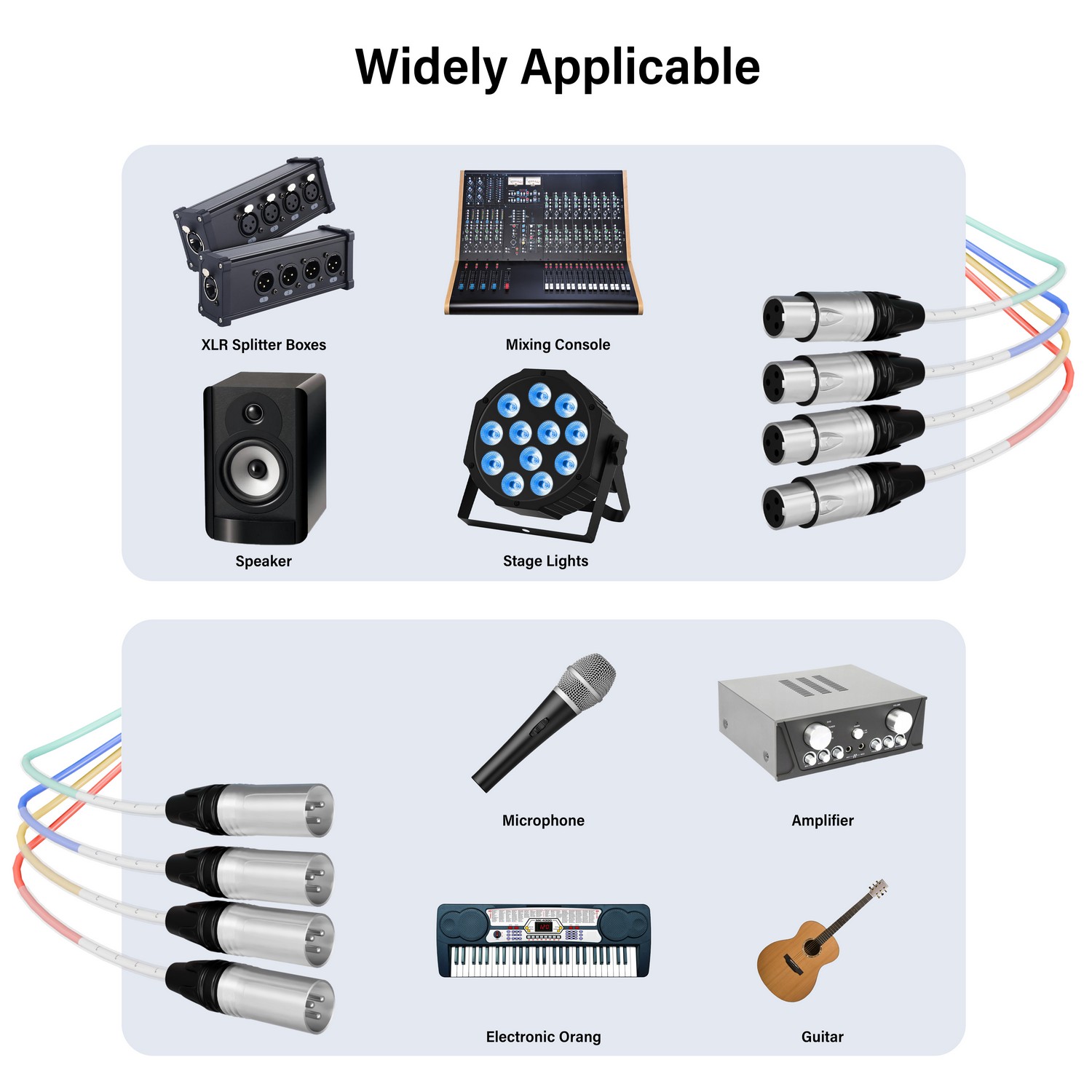 PRORECK PR-XLR/XLR-4*20 | XLR Male to XLR Female) Cable 20ft 4 Channel | Audio Cable