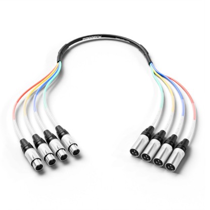 PRORECK PR-XLR/XLR-4*3 | XLR Male to XLR Female) Cable 3ft 4 Channel | Audio Cable