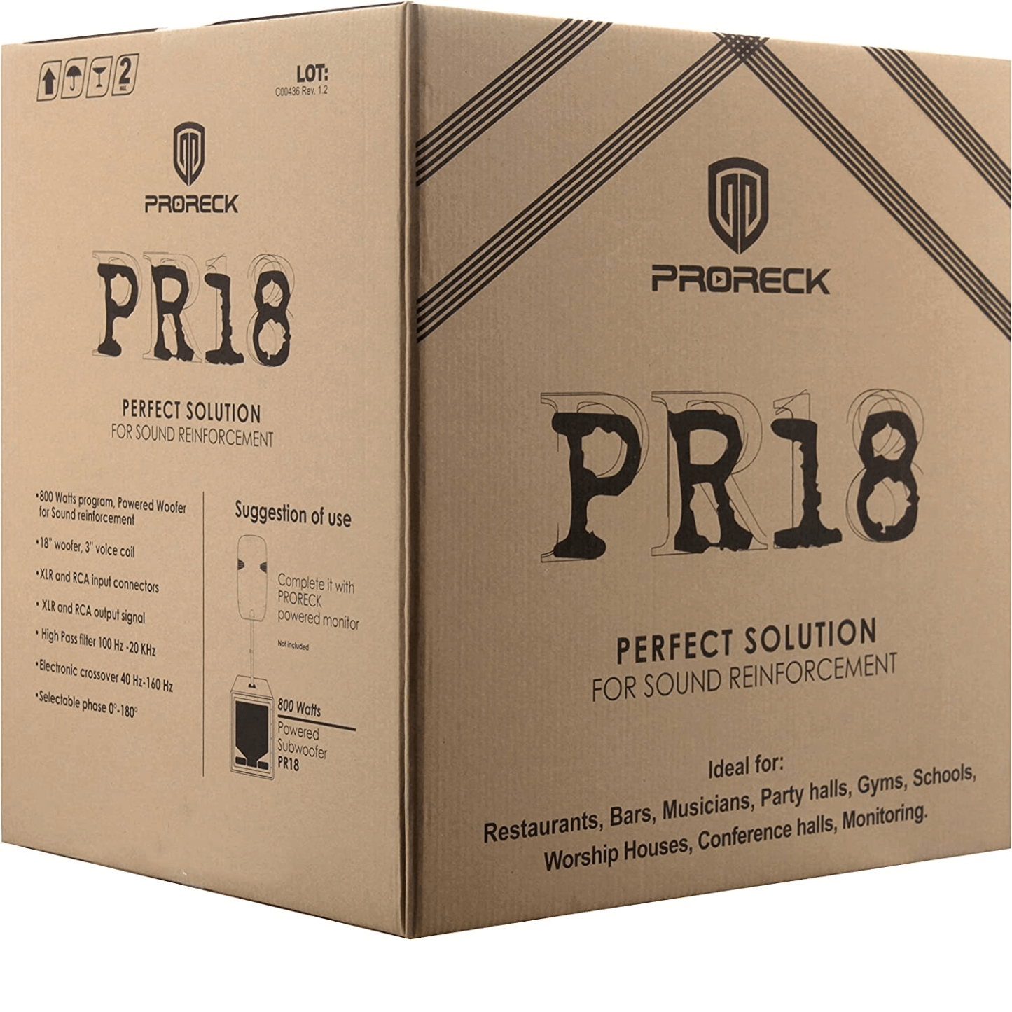 PRORECK PR-18 | 18 inch PA Subwoofer Powered 3000W|One Subwoofer - PRORECK