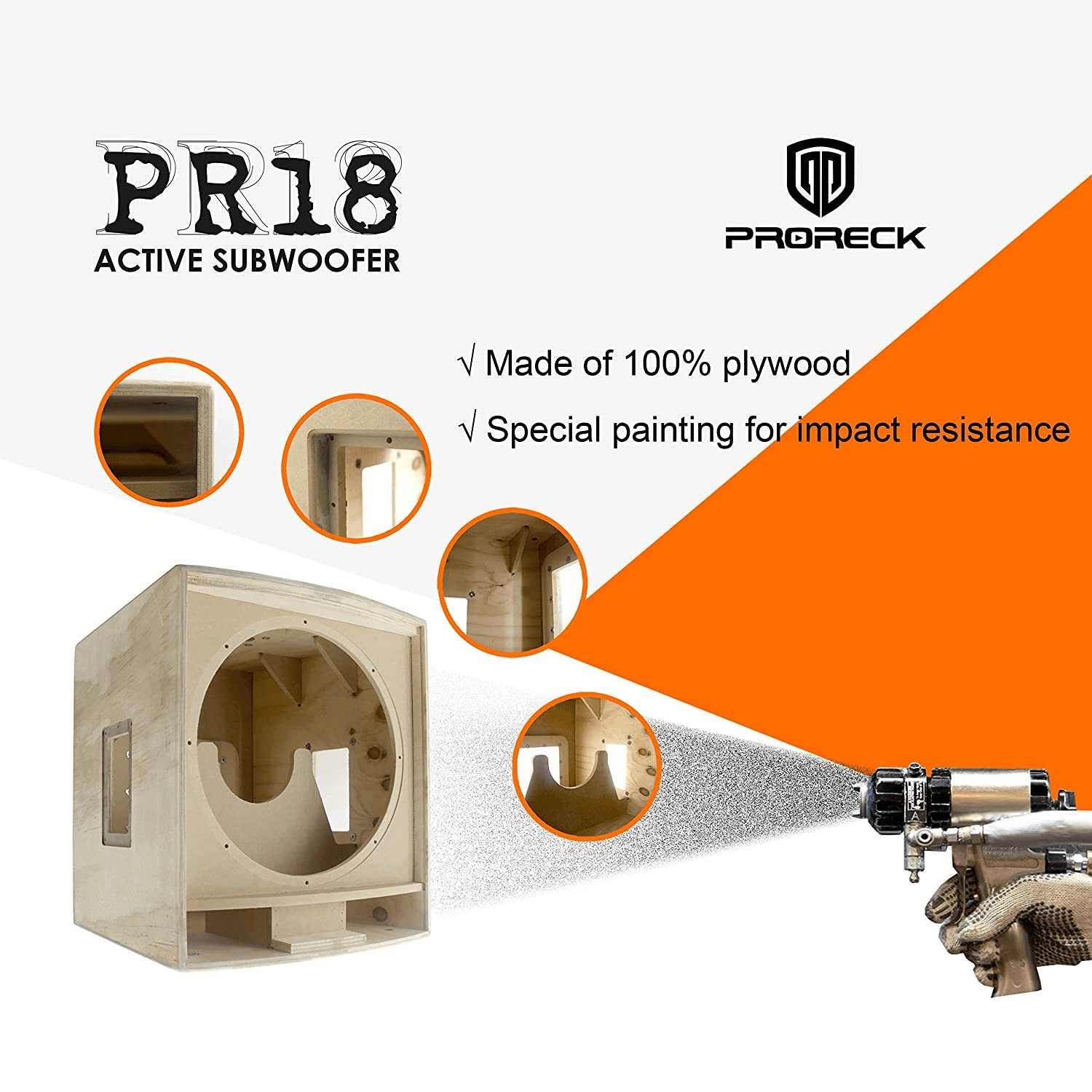 PRORECK PR-18 | 18 inch PA Subwoofer Powered 3000W|One Subwoofer - PRORECK