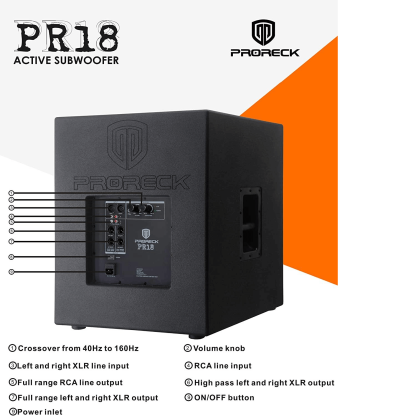 PRORECK PR-18 | 18 inch PA Subwoofer Powered 3000W|One Subwoofer - PRORECK