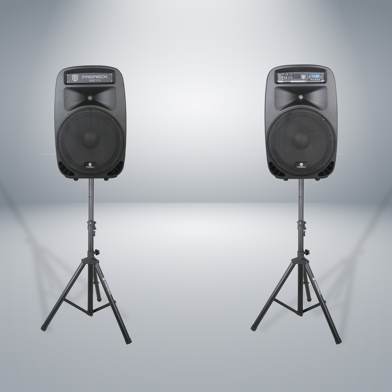 PRORECK Party 15 | Portable 15-Inch 2000 Watt Powered PA Speaker System