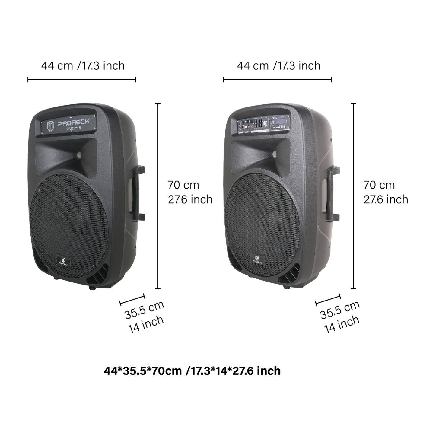 PRORECK Party 15 | Portable 15-Inch 2000 Watt Powered PA Speaker System