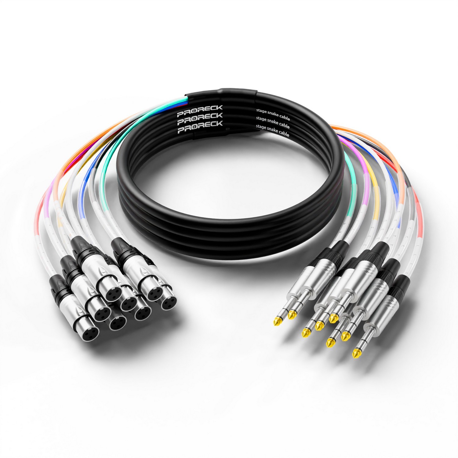 PRORECK PR-TRS/XLR-8*15F | TRS to XLR(Female) Cable 15ft 8 Channel | Speaker Cable