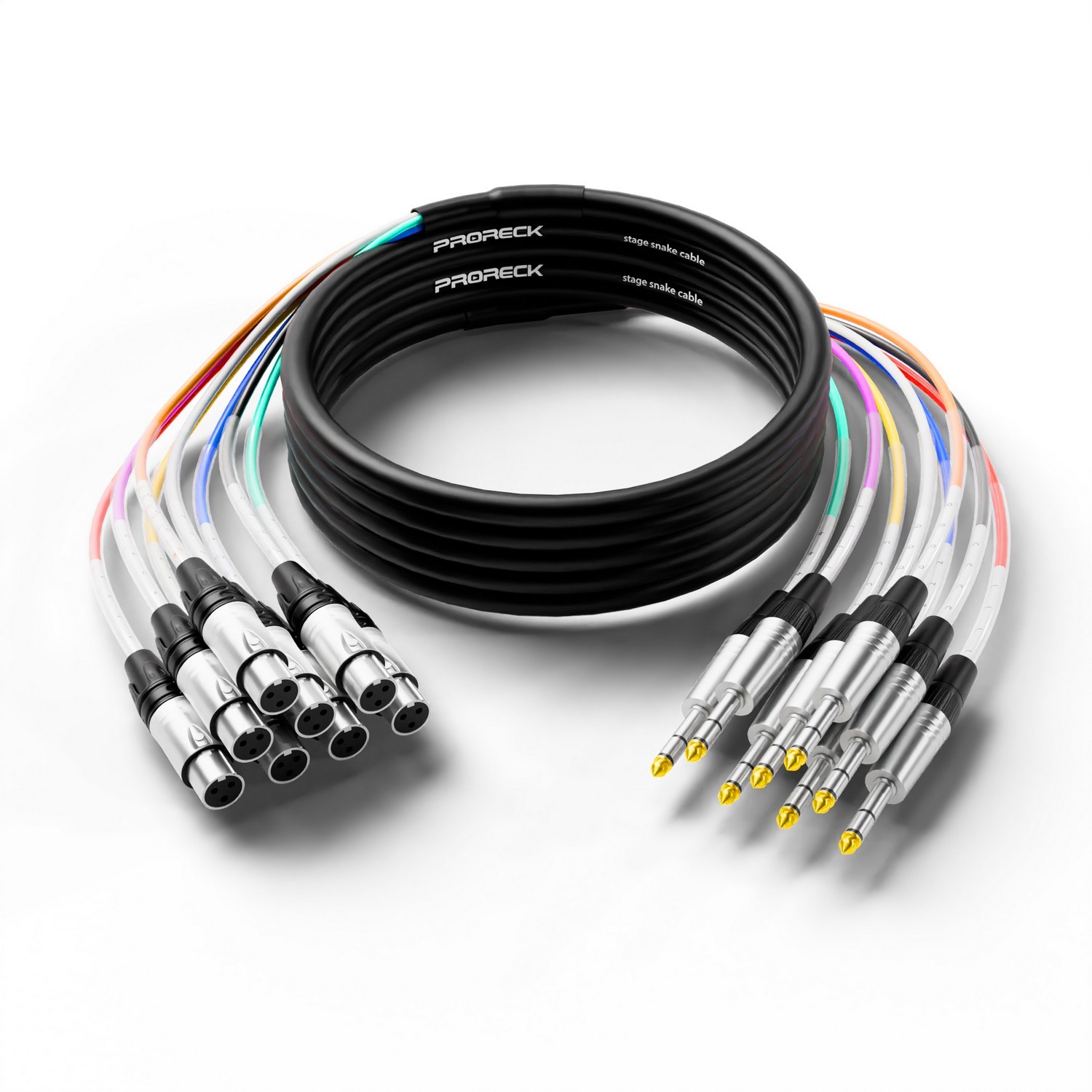 PRORECK PR-TRS/XLR-8*20F | TRS to XLR(Female) Cable 20ft 8 Channel | Speaker Cable