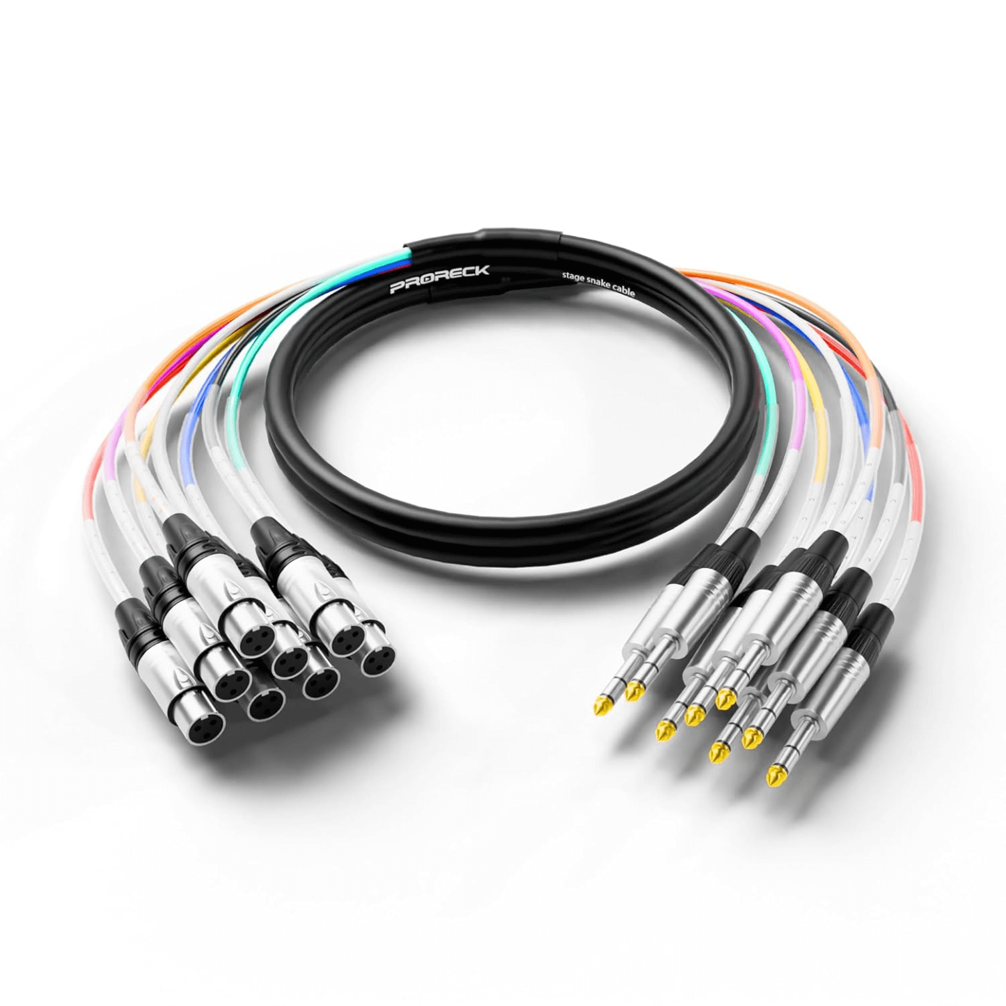 PRORECK TRS to XLR Cable 10ft | 8 Channel Audio Cable Standard